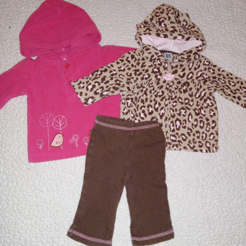 Carter's Pink & Brown 3pc Bundle size 3M - Picture 1 of 3